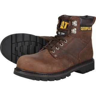 CAT 6In. 2nd Shift Steel Toe Boot   Dark Brown, Size 9 Wide, Model P89586