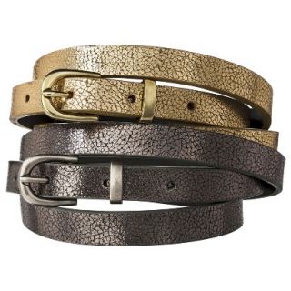 Mossimo Supply Co. Two Pack Shiny Belt   Gold/Silver M