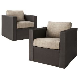 Threshold Lowry 2 Piece Upholstered Patio Club Chair Set