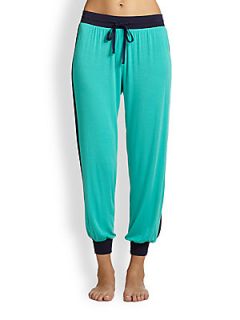 Josie Cropped Jersey Pajama Pants   Turquoise Midnight