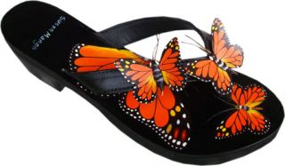 Womens Susan Mango Monarch Butterfly   Orange/Green/Black Sandals