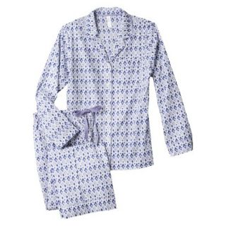 Gilligan & OMalley Womens Long Sleeve Woven PJ Set   Blue S