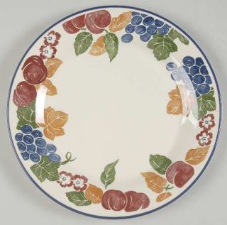 Pier 1 Per54 Dinner Plate, Fine China Dinnerware   Fruit,Flowers&Leaves On Rim,B