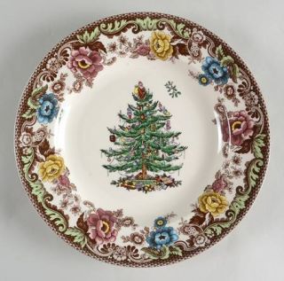 Spode Christmas Tree Grove Dinner Plate, Fine China Dinnerware   Brown/Multicolo