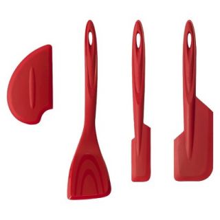 ISI 4 Piece Silicone Utensil Set   Red