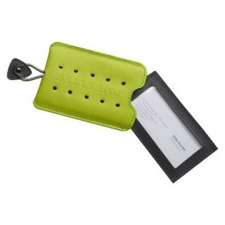 Belle Hop Leather Studded Luggage Tag   Green