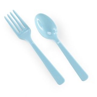 Fork Spoons   Light Blue