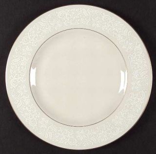 Pickard Lace Dinner Plate, Fine China Dinnerware   White Flowers On Rim,Cream Bo