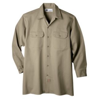 Dickies Mens Relaxed Fit Heavy Weight Cotton Work Shirt   Khaki S