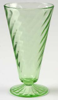 Anchor Hocking Spiral Green Footed Tumbler   Green, Depression Glass