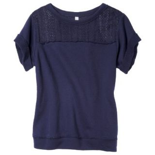 Xhilaration Juniors Short Sleeve Sweatshirt   Blue XSM
