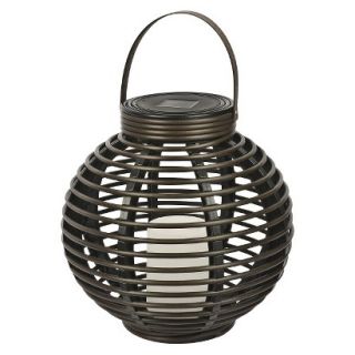 Threshold Dark Brown Solar Round Basket Lantern (PVC) 8   Medium