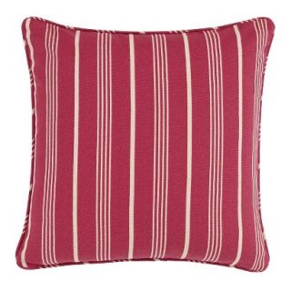 Sure Fit Grainsack Stripe 18x18 Pillow Slipcover   Claret