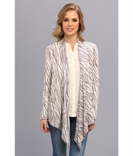 Allen Zebra Burnout Wrap Womens Sweater (Gray)