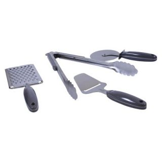 Natural Home 4 Piece Stainless Steel Kitchen Tool Set   Black