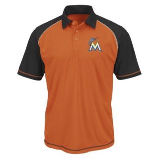 MLB Mens Miami Marlins Synthetic Polo T Shirt   Orange/Black (XL)