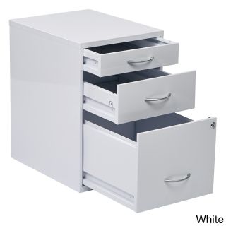 Locking Storage Drawer And Silver Handles File Cabinet