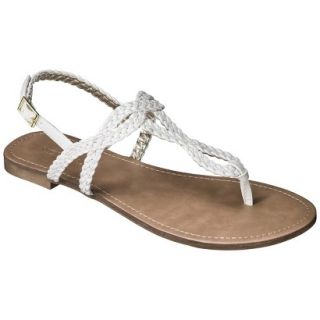 Womens Merona Esma Braided Sandals   White 7.5