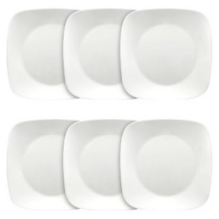 Corelle Square Dinner Plate Set of 6   White