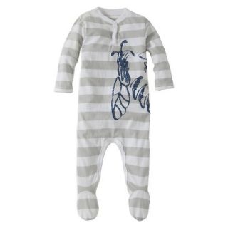 Burts Bees Baby Infant Boys Stripe Henley Coverall   Cloud/Fog 3 6 M