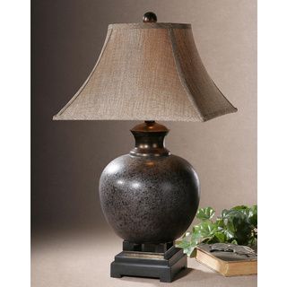 Villaga Mottled Rust Brown Ceramic And Resin Table Lamp