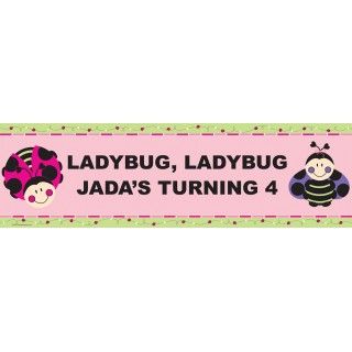 Ladybugs Oh So Sweet Personalized Birthday Banner