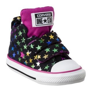 Toddler Girls Converse One Star Stars Hightop Sneaker   Black 8
