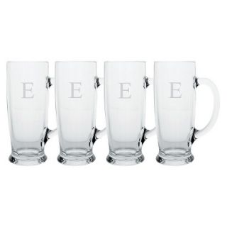 Personalized Monogram Craft Beer Mug Set of 4   E