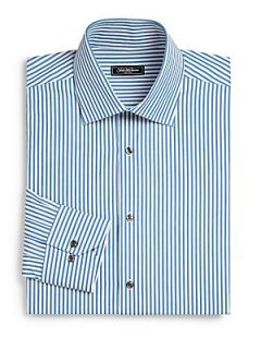  Collection Bengal Stripe Dress Shirt   Blue