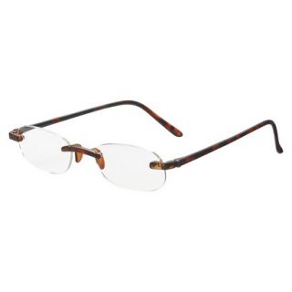 ICU Tortoise Rimless Reading Glasses With Case   +1.75
