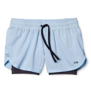 C9 by Champion Womens Mesh Short with Compression   Blue XS