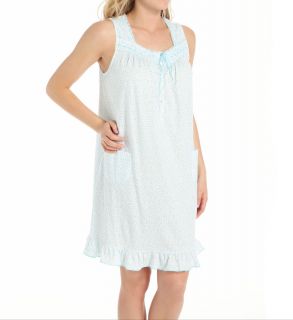 Aria 8314859 Aqua Ditsy Sleeveless Short Nightgown