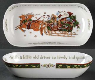 Portmeirion Christmas Story Cranberry Bowl, Fine China Dinnerware   Scenes Of Tw