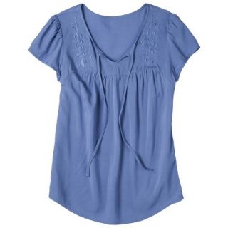 Mossimo Supply Co. Juniors Challis Embroidered Top   Blue XS(1)
