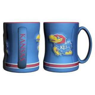 Boelter Brands NCAA 2 Pack Kansas Jayhawks Sculpted Relief Style Coffee Mug  