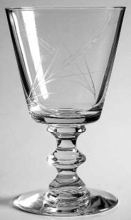 Unknown Crystal Unk6934 Water Goblet   Gray Cut Wheat,Wafer,No Trim