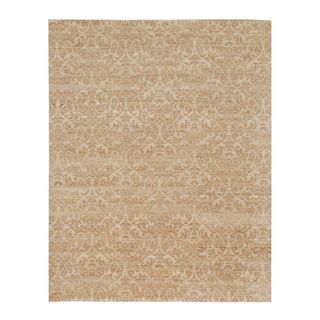 Hand knotted Abstract Antique White Wool Rug (8 X 10)