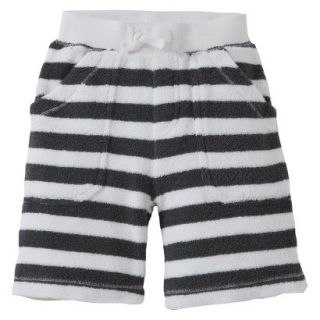 Burts Bees Baby Newborn Boys Stripe Knit Board Shorts   Cloud/Slate 12 M