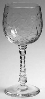 Rock Sharpe 1004 1 Water Goblet   Stem #1004, Cut Floral & Arch Design