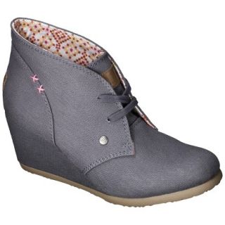 Womens Mad Love Lenora Ankle Wedge Booties   Grey 9