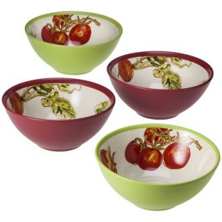 Threshold Vegetable Ceramic Patterns Bowls Set of 4   Pale Raspberry and
