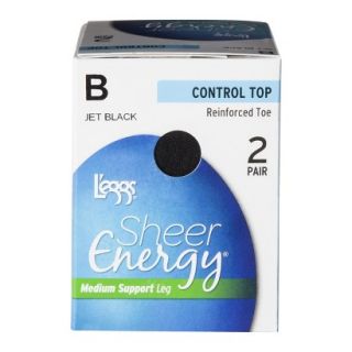 Leggs Sheer Energy 2 Pack Control Top   Jet Black
