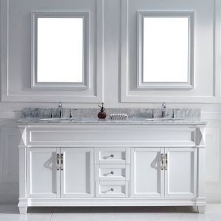 Virtu Virtu Usa Victoria 72 inch White Double Round Sink Vanity Set White Size Double Vanities