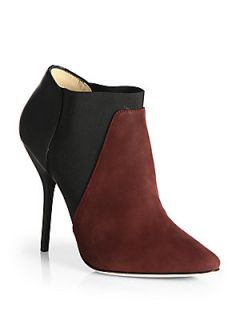 Jimmy Choo Delve Suede & Leather Colorblock Ankle Boots   Mirto Black