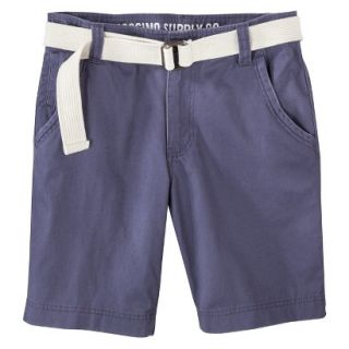 Mossimo Supply Co. Mens Belted Flat Front Shorts   Tear Drop Blue 34