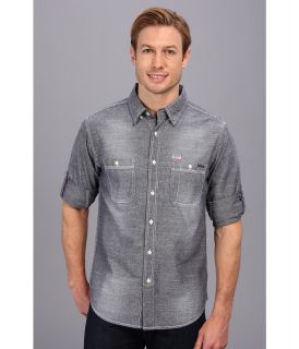 Seven7 Jeans Chambray Shirt W Roll Cuff Mens Long Sleeve Button Up (Blue)
