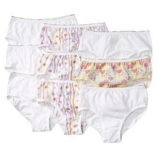 Girls Hanes Assorted Print 9 pack Low Rise Brief Underwear 12