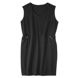 Mossimo Womens Plus Size V Neck Zipper Pocket Dress   Black 3