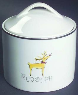 Pottery Barn Reindeer Sugar Bowl & Lid, Fine China Dinnerware   SantaS Reindeer