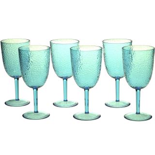 Set of 6 Hammered Acrylic All Purpose Goblets